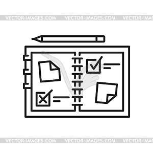 Planning icon, project goal and schedule symbol - vector clipart
