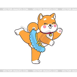 Cartoon japanese happy shiba inu ballerina dog - vector clip art