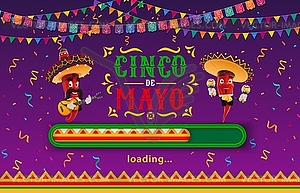 Mexican Cinco de Mayo holiday loading page website - royalty-free vector image