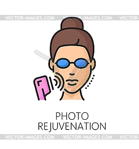 Photo rejuvenation cosmetology line color icon - vector clipart