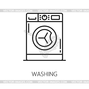 Washing machine hotel service thin line - vector clip art