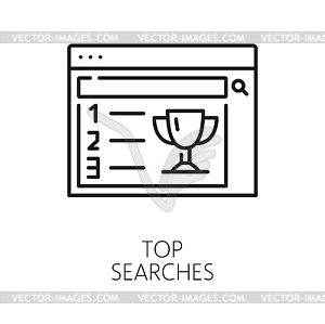 Top searches, content delivery network line icon - vector clipart