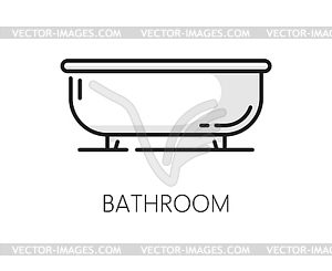 House bathroom, real estate thin line icon - vector image