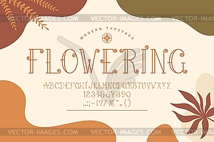 Elegant monogram font, line type or retro typeface - royalty-free vector clipart