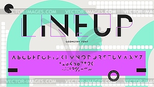 Geometric line font, modern futuristic typeset - vector clip art