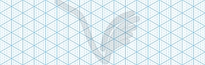 Синяя изометрическая треугольная сетка, бумажная сетка - цветной векторный клипарт