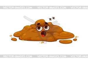 Stinky poo bored cartoon emoji or character - color vector clipart