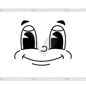 Cartoon funny comic groovie face emotion or emoji - vector clip art