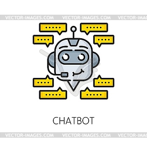 Artificial intelligence chatbot line color icon - color vector clipart