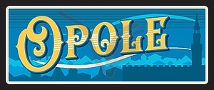 Opole voivodeship Poland retro travel plate - vector image