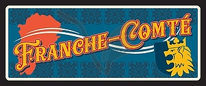 Franche comte region, old travel plate - vector image