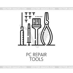 Electronics industry, computer hardware line icon - vector image