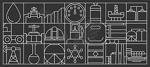 Oil, gas industry abstract line geometric pattern - vector clip art