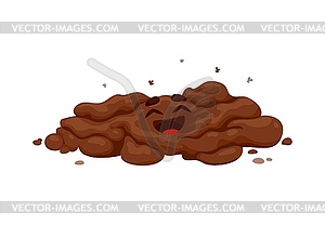 Stinky poop happy laughing cartoon character - vector image