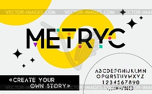 Современный креативный шрифт, городские геометрические жирные буквы - векторное изображение клипарта