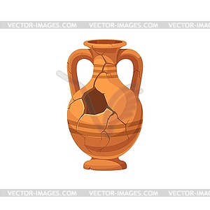 Ancient broken vase and pottery, roman amphora - vector clip art