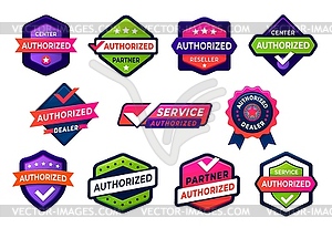 Official authorized dealer, seller and seals set - vector clip art