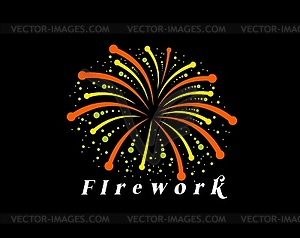 Carnival firework icon, birthday party confetti - color vector clipart