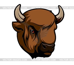 Buffalo bison animal mascot, bull head - vector clipart