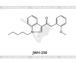 JWH-250 drug molecule formula, chemical structure - vector image
