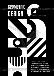 Monochrome abstract geometric shape pattern banner - vector image