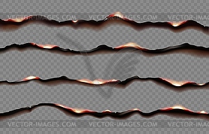 Paper burning edges with fire flames effect - vector clip art