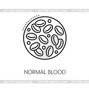 Normal blood test line icon of hematology medicine - vector clipart