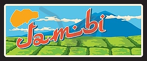 Индонезийская ретро-дорожная табличка Jambi - изображение в векторном формате