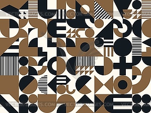 Black, golden and beige abstract geometric pattern - vector image