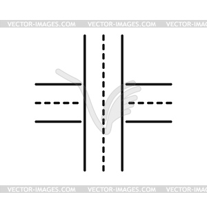 Highway line icon, road intersection traffic route - stock vector clipart