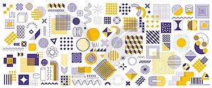 Abstract geometric memphis shapes and elements set - vector clipart