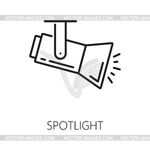 Electric spotlight lamp, indoor lantern line icon - vector image