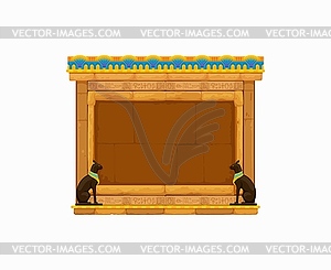 Arcade game frame, ancient Egyptian stone wall - vector clip art