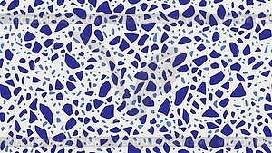 Terrazzo marble stone floor of blue ceramic tiles - vector clipart