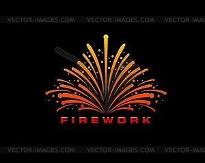 Carnival firework icon, event confetti, birthday - vector clipart