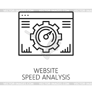 Аналитика скорости веб-сайта, значок строки веб-аудита - векторизованное изображение клипарта