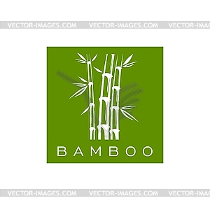 Bamboo icon, asian spa, health and beauty symbol - vector clipart