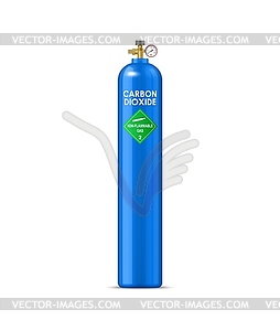 Realistic gas cylinder compressed carbon dioxide - vector image