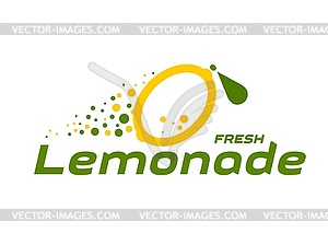 Lemonade icon of juice drink, lemon fruit beverage - vector EPS clipart
