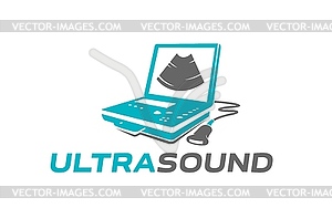 Ultrasound icon for ultrasonography examination - vector clip art
