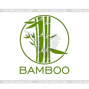 Bamboo circle icon, SPA massage, beauty and health - vector clipart