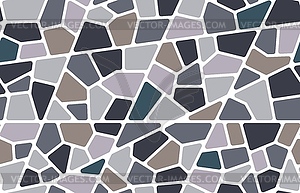 Mosaic stone tile, ceramic floor seamless pattern - royalty-free vector clipart