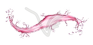 Realistic pink water flow splash splatters - vector image