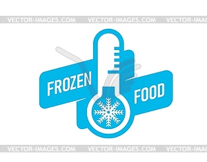 Frozen food icon, ice crystal label or badge - vector clip art