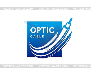 Fiber optic cable icon telecommunication, internet - vector clip art