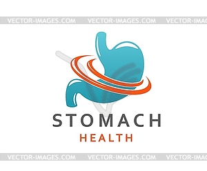 Health care stomach icon, gastroenterology clinic - color vector clipart