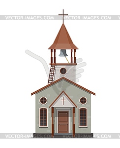 Western church temple building, wild west parish - vector image