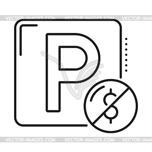 Car toll parking, garage service line icon - vector image