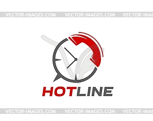 Call center icon, customer support hotline service - vector image