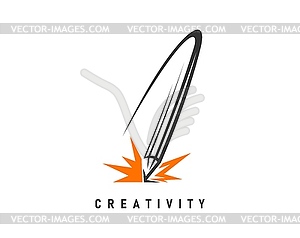 Creative idea pencil icon creativity design studio - vector clip art